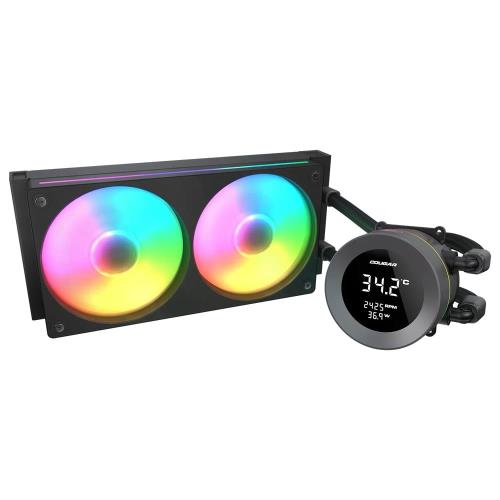 COUGAR Poseidon Vistek ARGB 240 1.9 1.9 インチデジタルディスプレイ搭載 シングルフレームPWMファン採用240mm簡易水冷CPUクーラー ブラックモデル CGR-PSDVARGB-B-240