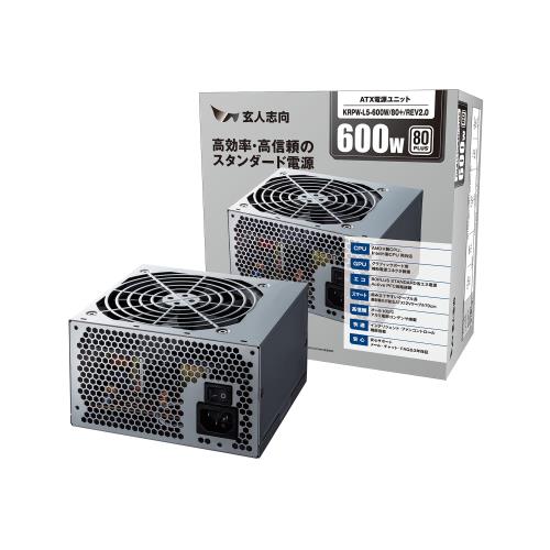 玄人志向 電源ユニット 600W ATX 電源 80 PLUS スタンダード PC電源 12cm静音ファン KRPW-L5-600W/80+/REV2.0