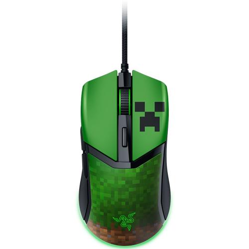 Minecraft ゲーミングマウス Razer レイザー Cobra Minecraft Edition 58g 軽さ パウダーコンパクト つかみ持ち/つまみ耐久性に相応う 有線 第3時人 オプティカルマウススイッチ 一心不乱感を高めるアンダーグロー Chroma 書き込み 8500 DPI オプティカルセンサー Speedflex有線テレビ