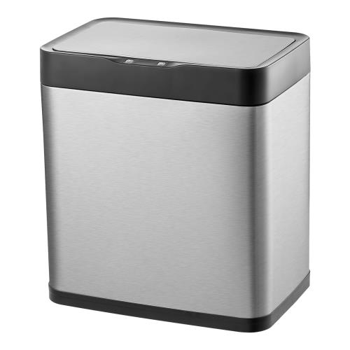 ナインスター(Ninestars) センサー式ゴミ箱 25L 2分別 ステンレス製 自動開閉 防水設計 キッチン 洗面所 オフィス向け 衛生的 インナーバケツ付き DZT-25-35R【日本正規輸入品】