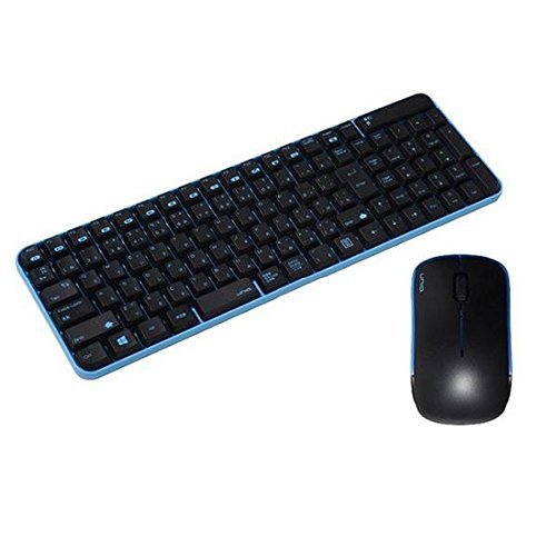 (株)ユニーク ワイヤレスマウス&キーボードコンボ サイレントモデル Black&Blue MK48367GBS