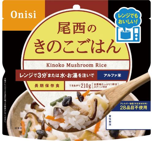 尾西食品 アルファ米 レンジプラス きのこごはん 80g×20袋 レンジ調理対応 非常食 保存食 長期保存|アニメ雑貨アン&山梨のフルーツ