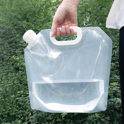 折りたたみウォーターバッグ(透明) 約10リットル【5枚セット】 水を入れると自立します