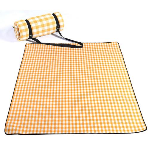 レジャーシート 厚手 防水 ピクニック １５０cm×２００cm 折りたたみ (イエローチェック)