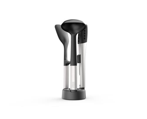 Joseph Joseph Elevate Fusion 3ピース シリコンキッチンユーテンシル コンパクトスタンド、BPAフリー、耐熱性、ノンスティックキッチンユーテンシルセット、重量のあるステンレススチールハンドル 【正規品】 10569