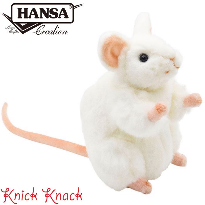 楽天市場】HANSA 白ネズミ16 H16(cm) 5323 ぬいぐるみ ハンサ