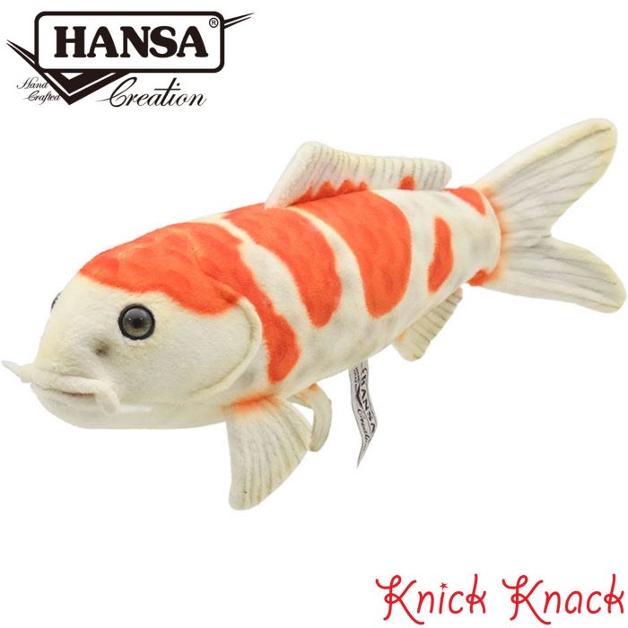 【送料無料】HANSA コイ コウハク BH8308　ハンサ リアル 動物 ぬいぐるみ かわいい グッズ 雑貨 置物 オブジェ インテリア 鯉 紅白 魚