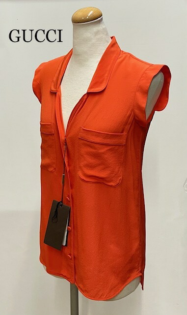 楽天市場】【グッチ】Gucci インターロッキング シルク シャツブラウス