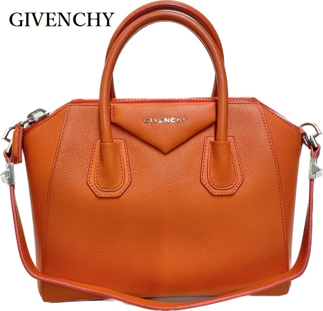 ジバンシー【GIVENCY】アンティゴナ スモール 御徒面子2WAY御徒面子 オレンジ色ANTIGONA  Small handbag 訳あり 価値づけるB(中古)
