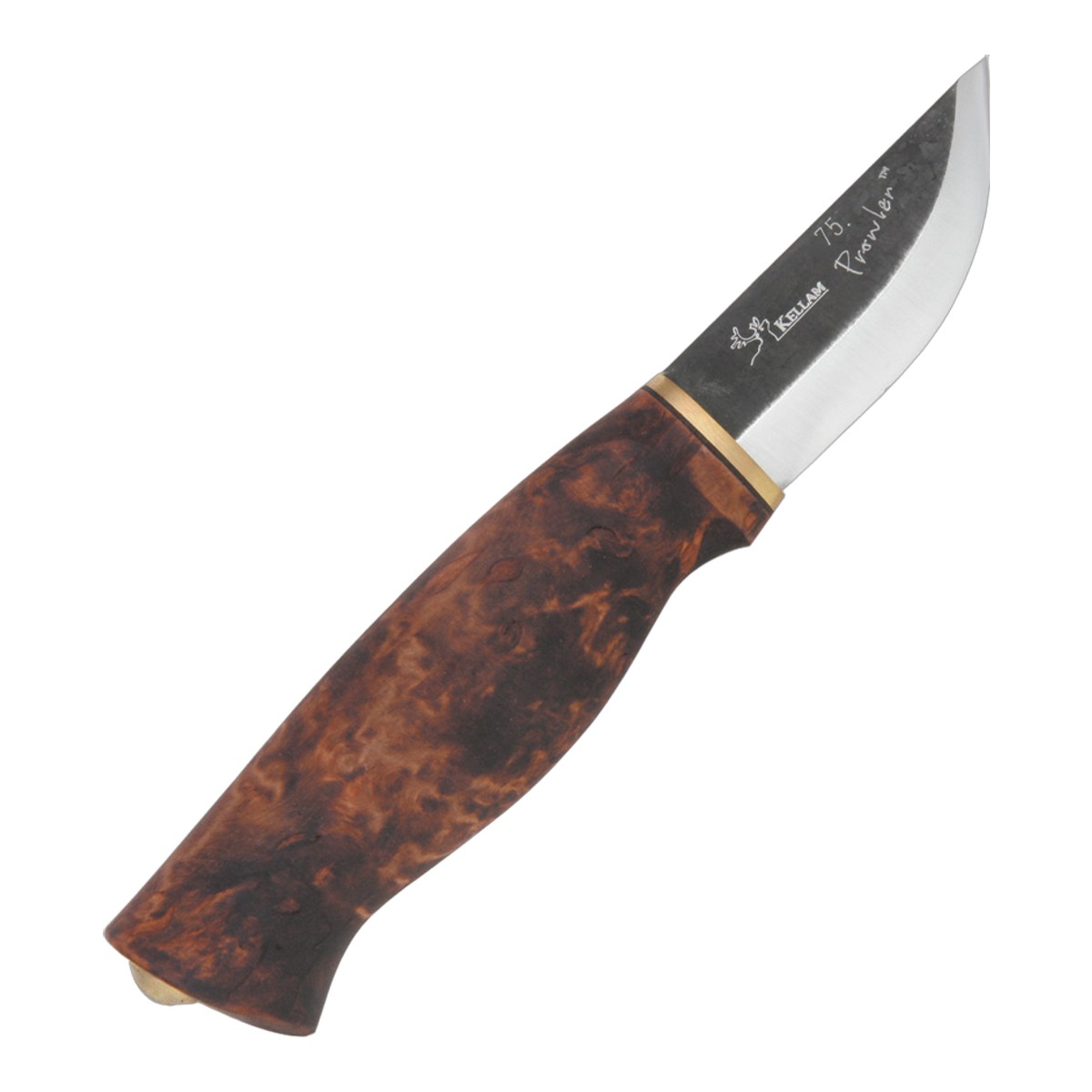 KELLAM KNIVES ケラム ナイブス プラウワ カーボンスチール カーリーバーチ Prowler 北欧ナイフ フィンランド フィックスド アウトドアナイフ 刃物 キャンプ ハンティング ハンター 狩猟 フィッシング シースナイフ ハンティング キャンプナイフ ブッシュクラフト アウトドア|アウトドアナイフ専門グローイング