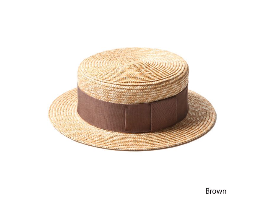 brown boater hat