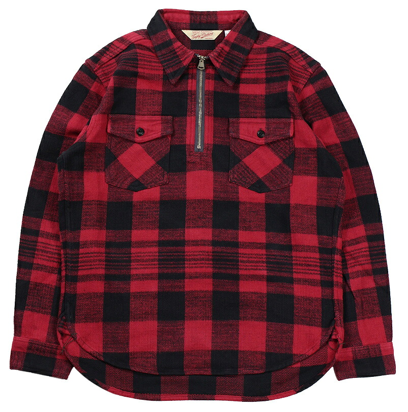 TROPHY CLOTHING [-Buffalo Half Zip Shirt- Red size.14,15,16,17]｜KNOCK 店