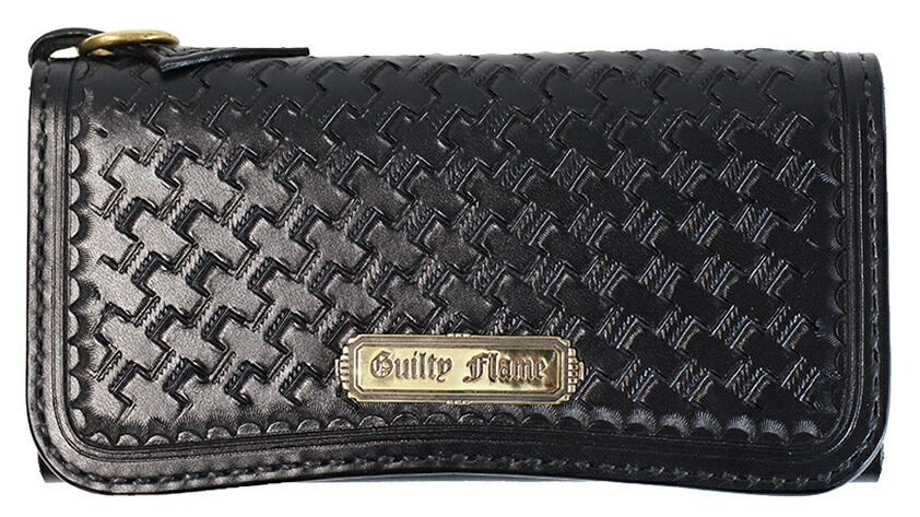 GUILTY FLAME [-GF-LW8 BASKET LONG WALLET (PLATE TYPE)- BLACK]