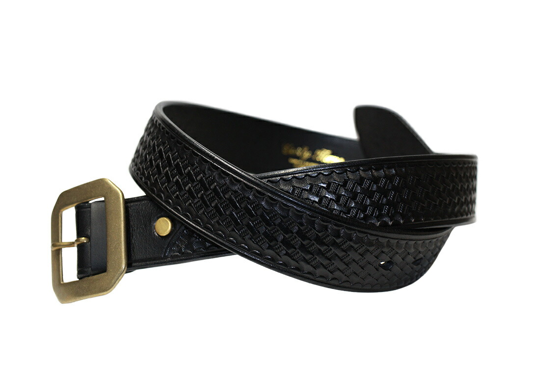 GUILTY FLAME [-GF-BT3 LATIGO LEATHER BELT- BLACK（BASKET）size.M,L,XL]