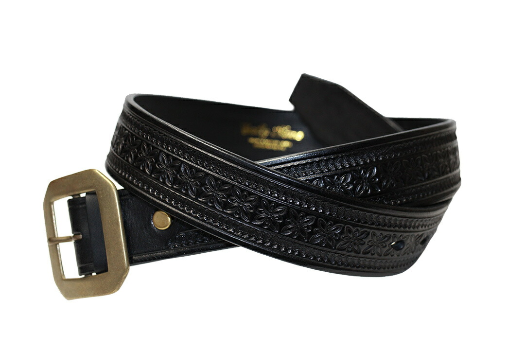GUILTY FLAME [-GF-BT4 LATIGO LEATHER BELT- BLACK（BANDANA）size.M,L,XL]