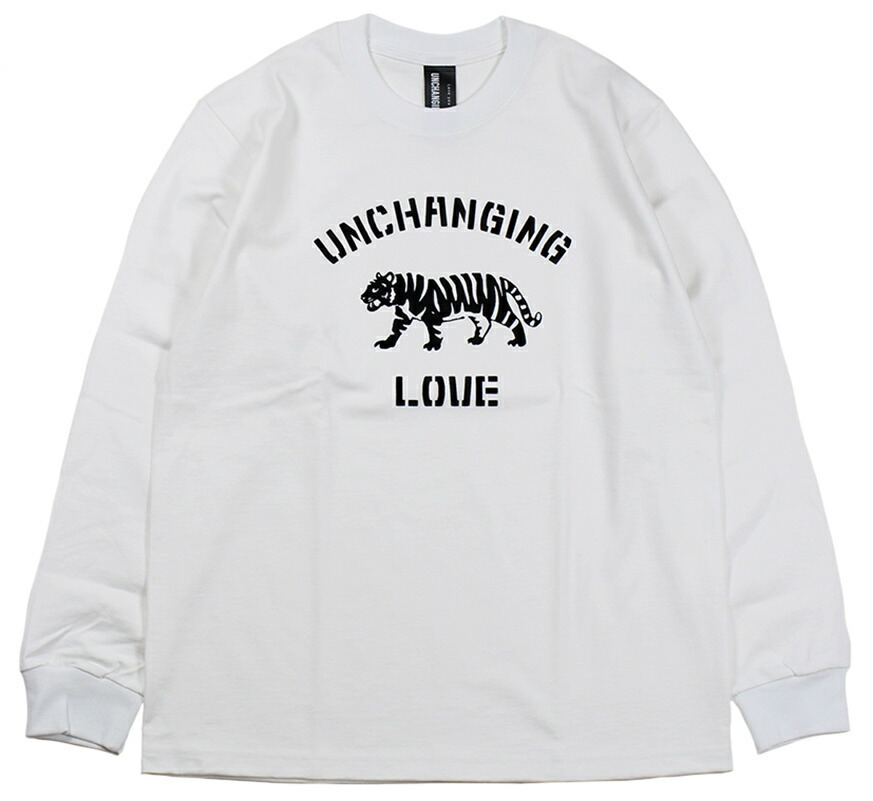 UNCHANGING LOVE [-UCL TIGER FLOCKY TEE SHIRT LS- BLACK×WHITE size.S,M,L,XL]