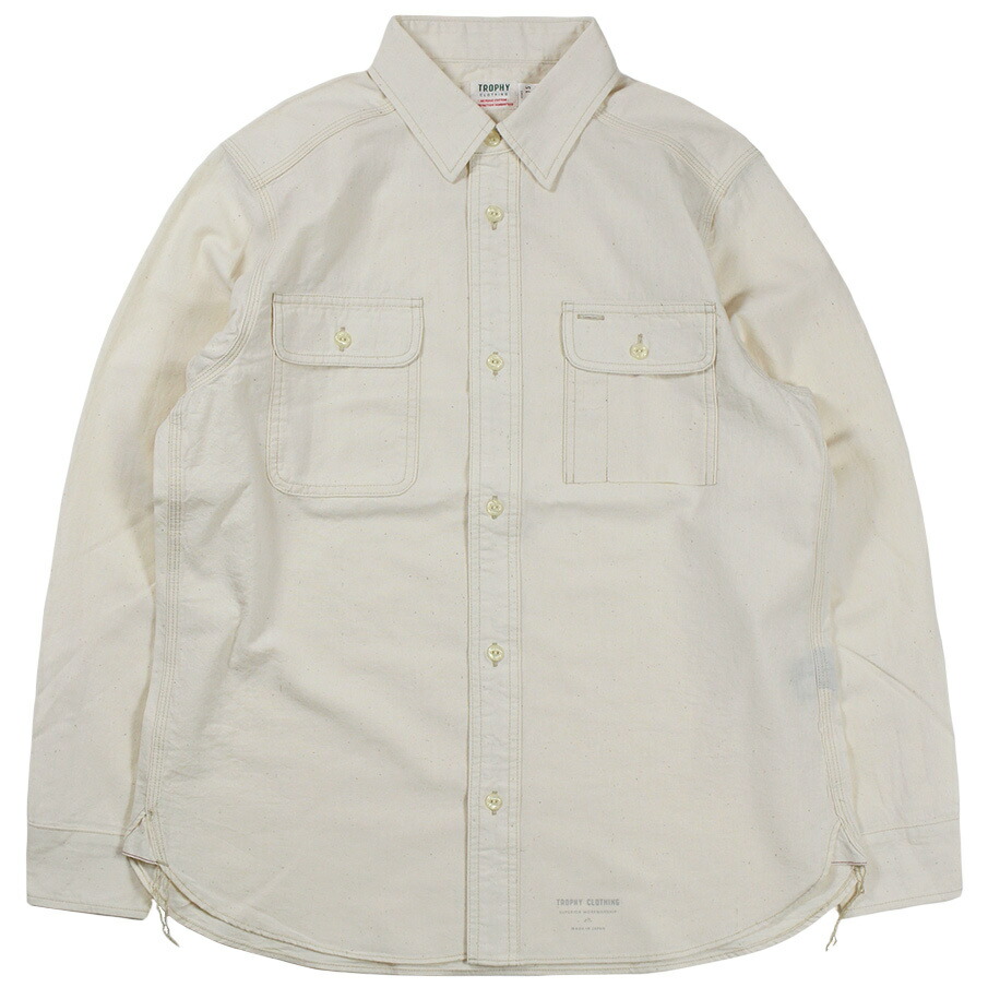 TROPHY CLOTHING [-HARVEST L/S SHIRT- Natural size14,15,16,17,18]