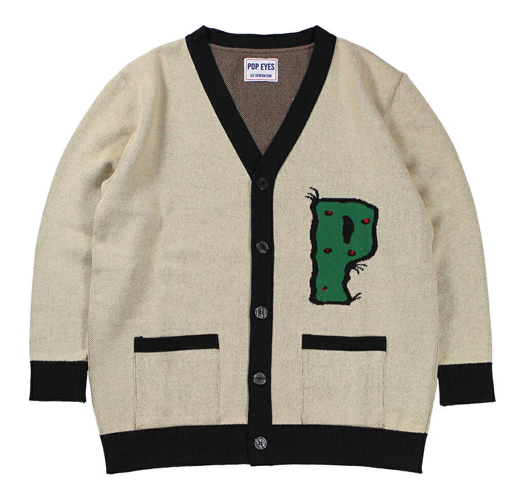 POP EYES [-PPE MONSTER TATTOO CARDIGAN- IVY size.M,L,XL]