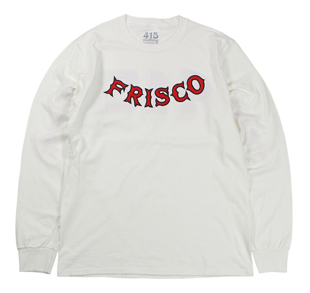 415 CLOTHING [-L/S TEE- WHT size.S,M,L,XL,XXL]