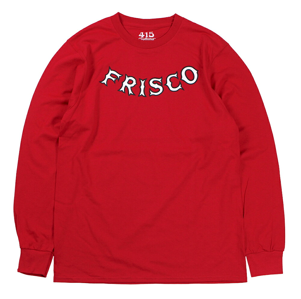 415 CLOTHING [-L/S TEE- RED size.S,M,L,XL,XXL]