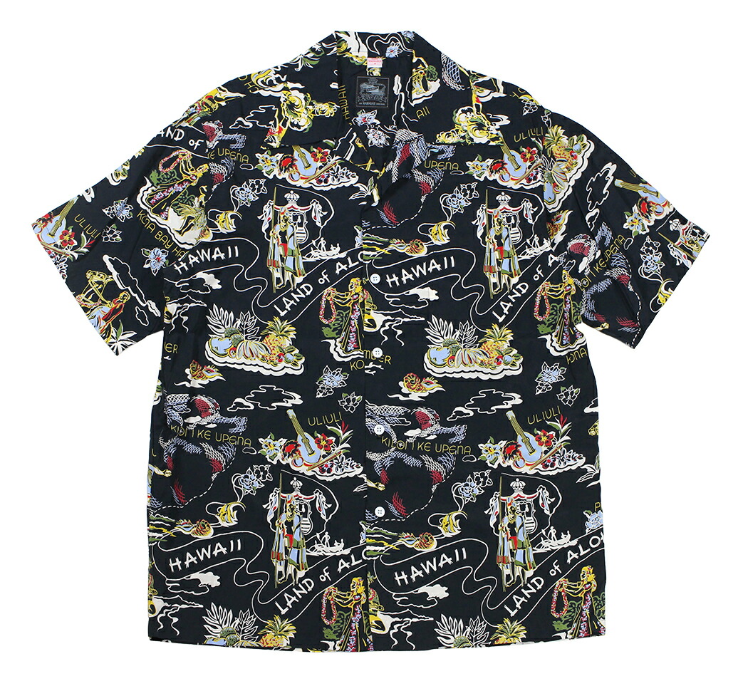 Kona Bay Hawaii [-Land of Aloha- Black size.S,M,L,XL] カジュアルシャツ-トップス