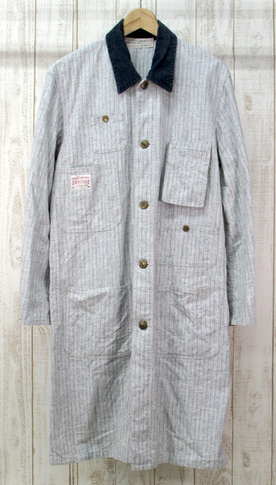 【中古】BONCOURA ボンクラ ロング コート ストライプ※2019年5月入荷※|ノッカーランド 店
