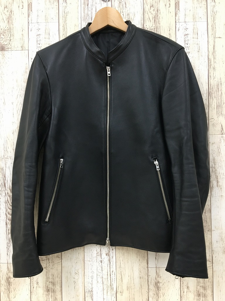 LIDNM リドム　レザーシングルライダースジャケット　ブラック　L LIDNM リドム シングルライダースジャケット L18SS-17 羊革