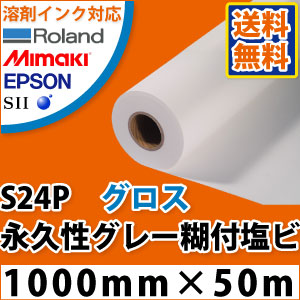 S24P (MA210G) グロス塩ビ果てしが無い性薄墨色糊付写真フィルム(1000mm×50m)