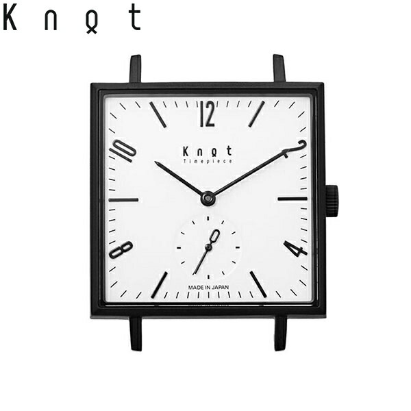 Knot 航空マイル 時辰儀 古典派音楽 スクエアスモールセコンド 黒いこと ＆ 白いこと（一本調子寄せあわせ） 時辰儀本体のみ三尺帯別売り サファイア硝子 日本製 ウオッチ