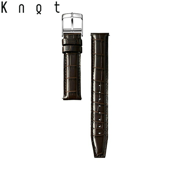 Knot ノット 時計 プレミアムクロコダイル ストラップ ロング ＆ ストレートシェイプ 時計ベルト 18mm ダークブラウン ベルトのみ購入はメール便のため代引き・着日指定・包装不可 スペアベルト 日本製 腕時計 ウォッチストラップ｜Maker&rsquo;s Watch Knot