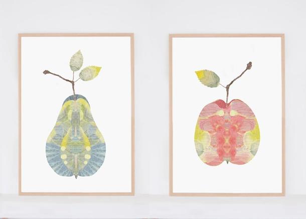 ポスター 北欧　草木の標本 ボタニカル アート APPLE OR PEARS りんご OR 洋梨 50x70cm 北欧ポスター おしゃれ かわいい オリジナル 新生活 インテリア タペストリー 北欧雑貨【売れ筋】