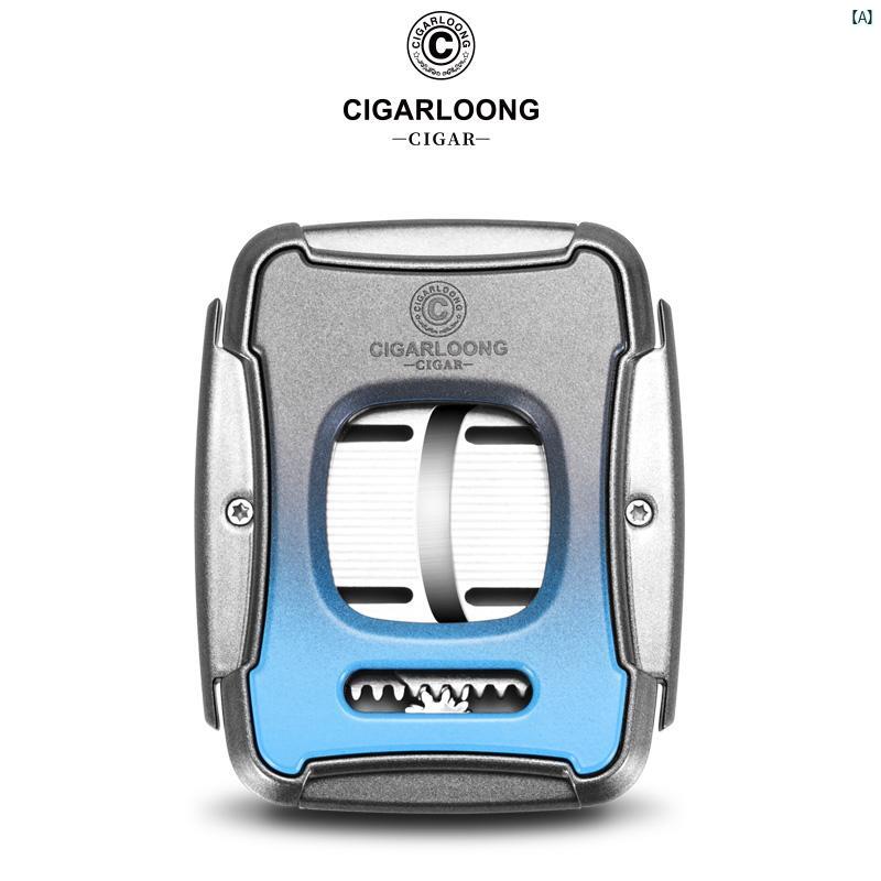タバコグッズ　タバコ用品　かっこいい　大人 CIGARLOONG シガーカッター 切れ味 耐久性 創造性 兼ね ポータブル ステンレス製 CLEGS 1