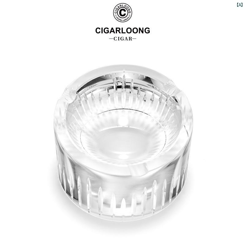 タバコグッズ　タバコ用品　かっこいい　大人 CIGARLOONG シガー 灰皿 透明 クリスタル ガラス 葉巻 煙 CLGEP 22