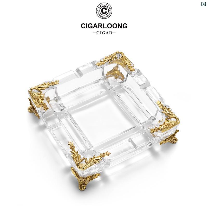 タバコグッズ　タバコ用品　かっこいい　大人 CIGARLOONG シガー 灰皿 ヨーロピアン オーストリア クリスタル ブロンズ 彫刻 CLGEP 24