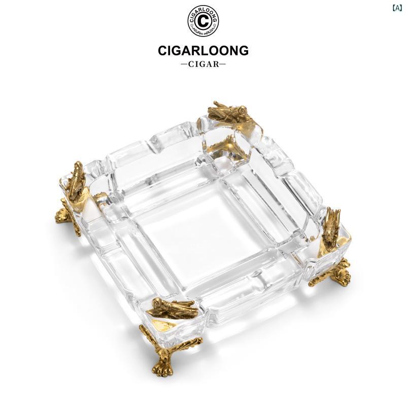 タバコグッズ　タバコ用品　かっこいい　大人 CIGARLOONG シガー 灰皿 オーストリア製 クリスタル 象嵌 銅 CLGEP 26