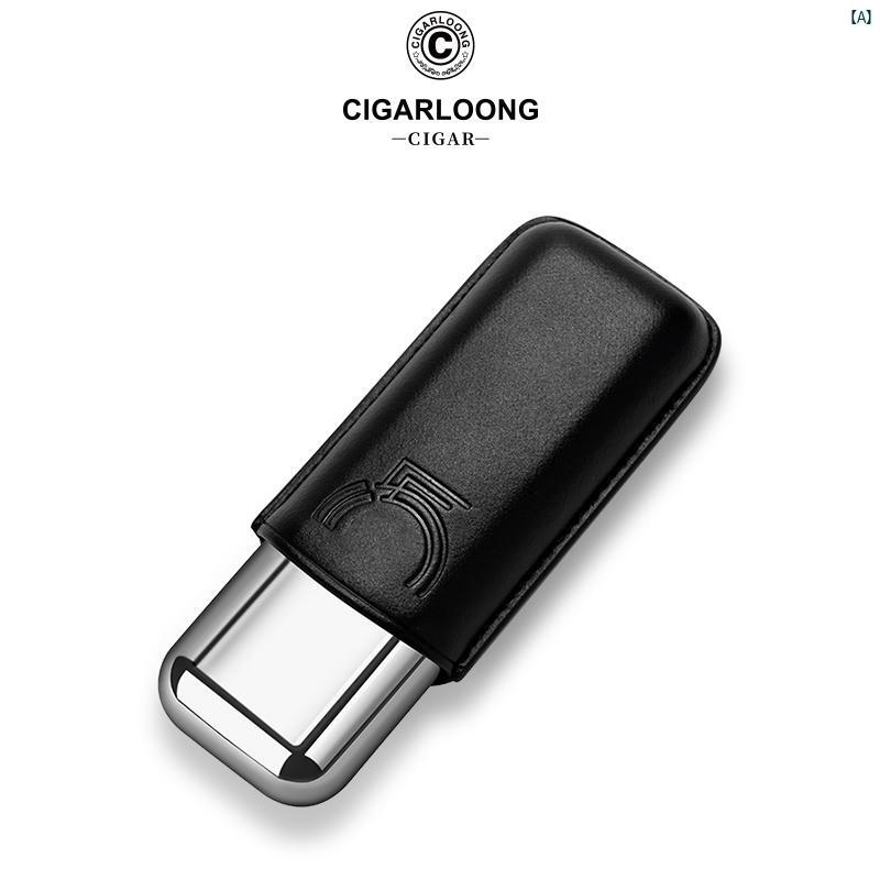 タバコグッズ　タバコ用品　かっこいい　大人 CIGARLOONG シガー ポータブル バッグ 保護 カバー シガーボックス 保湿 キューバ タバコ ボックス 2個
