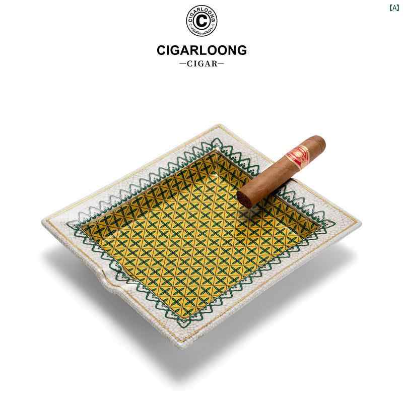タバコグッズ　タバコ用品　かっこいい　大人 CIGARLOONG シガー 灰皿 家庭用 セラミック大 径 タバコ 皿 飾り CLGEP 5