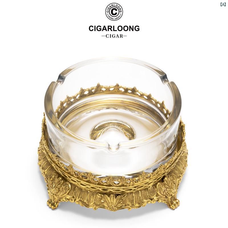 タバコグッズ　タバコ用品　かっこいい　大人 CIGARLOONG シガー 灰皿 ファッション クリスタル ブロンズ 彫刻 CLGEP