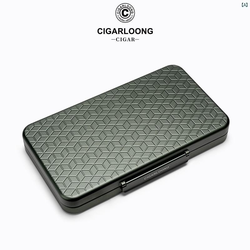 タバコグッズ　タバコ用品　かっこいい　大人 CIGARLOONG 軽量 アルミ 葉巻 ヒュミドール ポータブル プロ CLACX ( 3 )