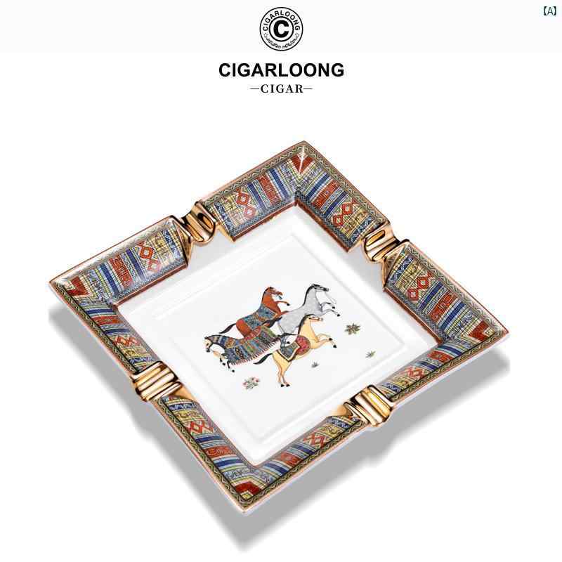 タバコグッズ　タバコ用品　かっこいい　大人 CIGARLOONG シガー 灰皿 4 スロット セラミック 灰皿大 直径