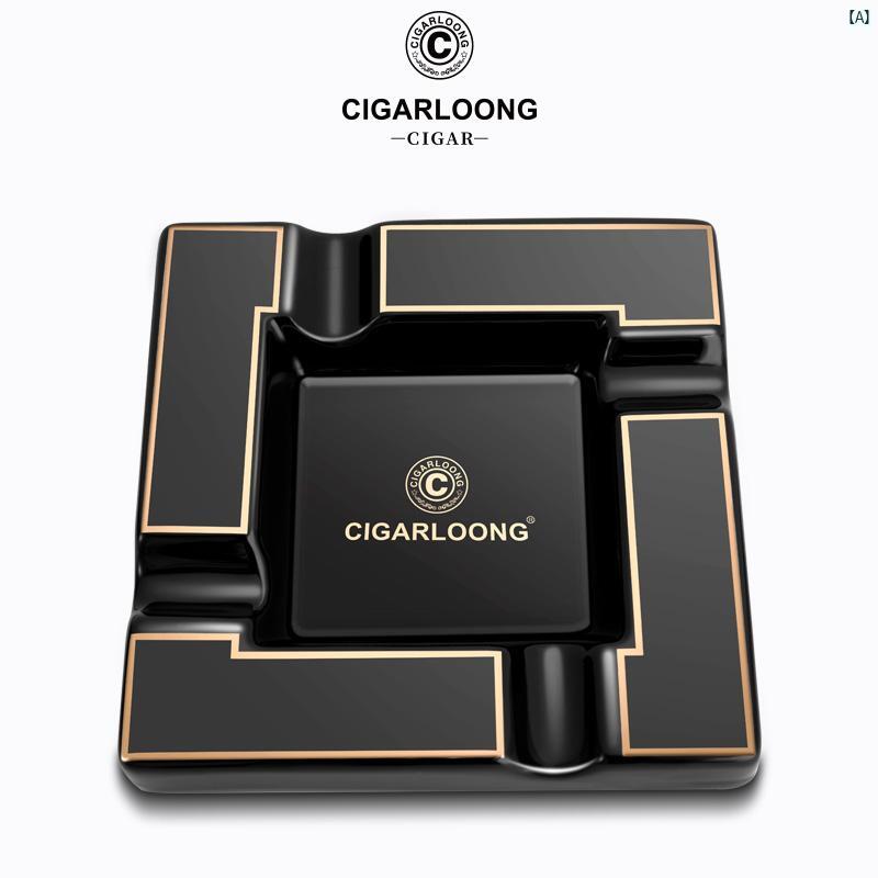 タバコグッズ　タバコ用品　かっこいい　大人 CIGARLOONG シガー 灰皿大 直径 煙 トラフ セラミック 装飾品 葉巻 灰皿