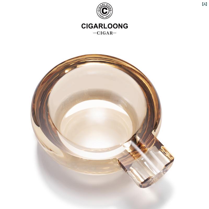 タバコグッズ　タバコ用品　かっこいい　大人 CIGARLOONG シガー 灰皿 クリスタル大 口径 ポータブル タバコ トレイ CLG 22 IAB 2