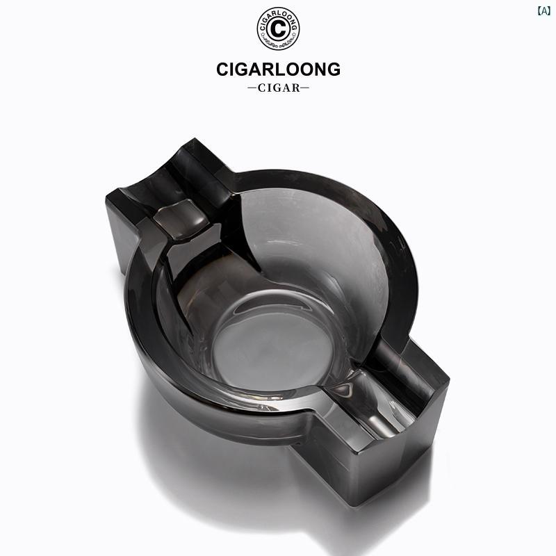 タバコグッズ　タバコ用品　かっこいい　大人 CIGARLOONG シガー 灰皿 クリスタル大 口径 スモークト ラフ 消 煙 器 家庭用 CLG 22 IAB 1