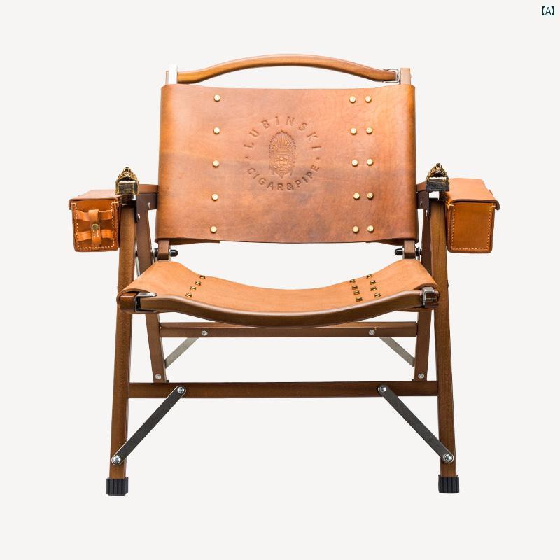 タバコグッズ　タバコ用品　かっこいい　大人 CIGARLOONG シガー チェア ヘッド 層 牛革 無垢材 多機能 折りたたみ 屋外 パイプ
