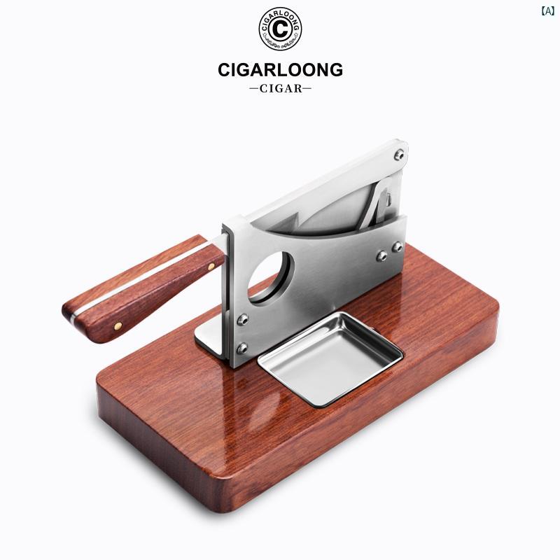 タバコグッズ　タバコ用品　かっこいい　大人 CIGARLOONG 葉巻 さみ デスク トップ 無垢材 リビング ルーム ステンレス シャープ タバコ CLG 22 IZ 1