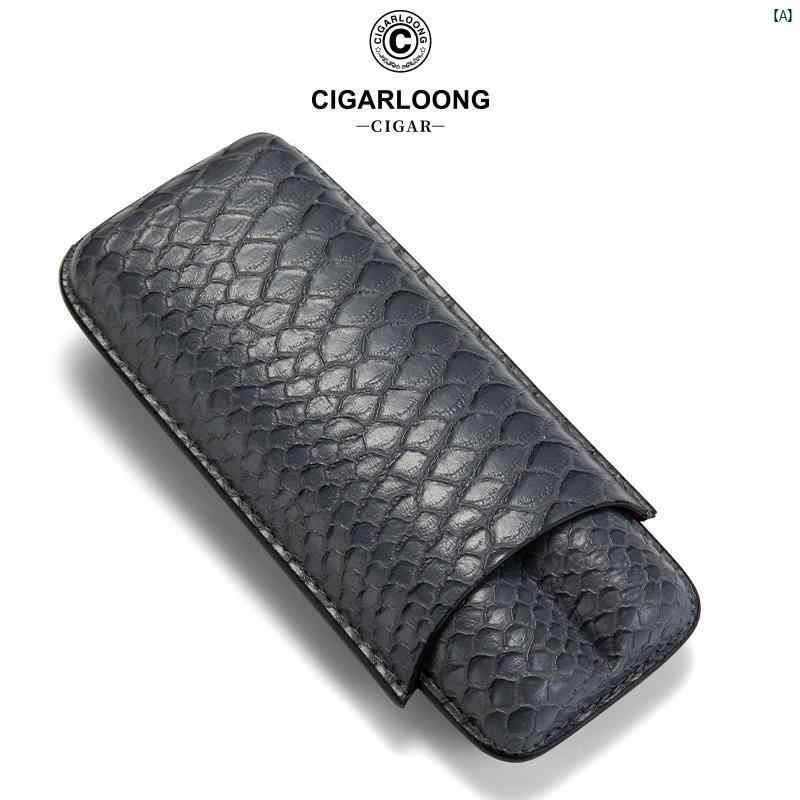 タバコグッズ　タバコ用品　かっこいい　大人 CIGARLOONG シガー ホルダー ポータブル トラベル 牛革 2 パック タバコ ボックス CLH 22 DT 1