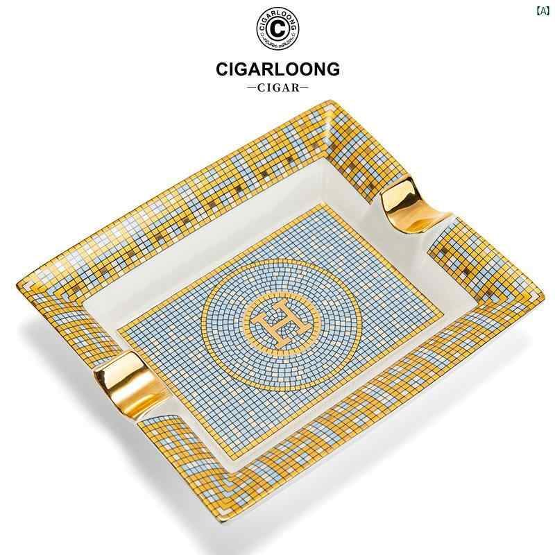 タバコグッズ　タバコ用品　かっこいい　大人 CIGARLOONG シガー セラミック 灰皿 創造的 個性的 マルチ 口径 煙 スロット ホーム リビング ルーム