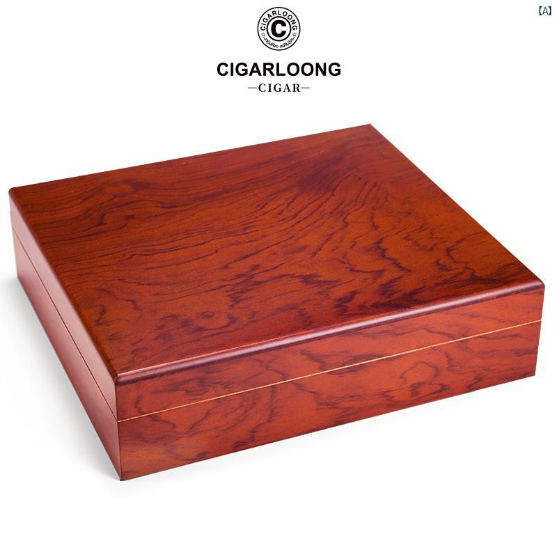 タバコグッズ　タバコ用品　かっこいい　大人 CIGARLOONG シガー ヒュミドール 杉 材大容量 収納 ピアノ ペイント ポータブル