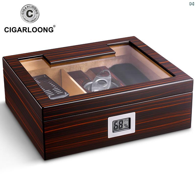 タバコグッズ　タバコ用品　かっこいい　大人 CIGARLOONG シガー ヒュミドール 杉 材 マッチング シガーカッター カバー 灰皿 CLAA 0011