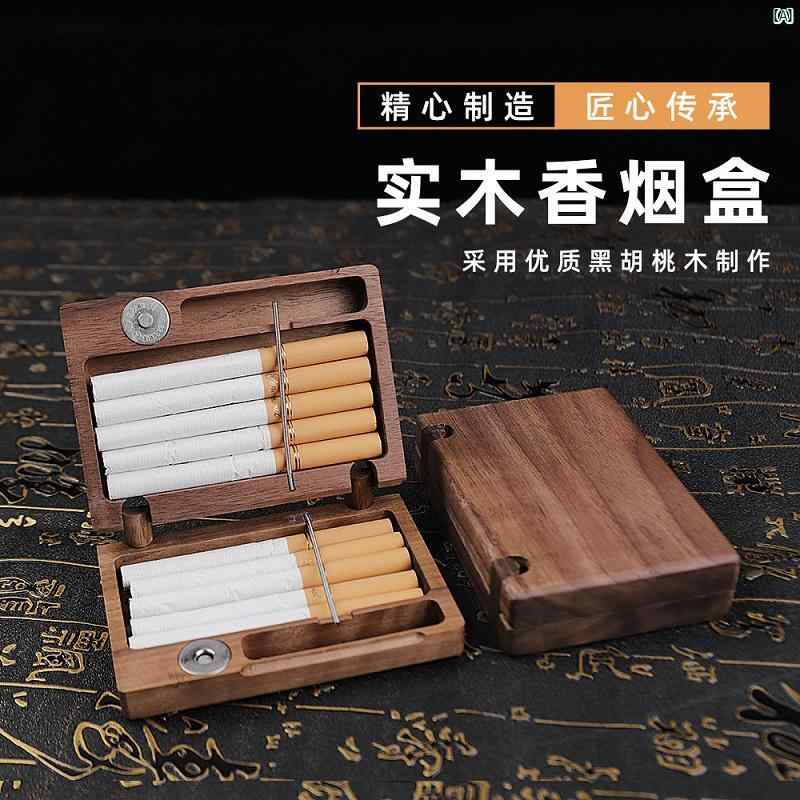 タバコグッズ　タバコ用品　かっこいい　大人 Kelong クルミ タバコ ボックス 創造的 個性的 キャリー 木製 薄手 厚手 レトロ 10 15 20 パック